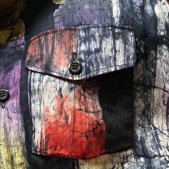 Tie Dye fun print oversized jumpsuit overall utility suit hand dyed batik fabric - Picture 10 of 13